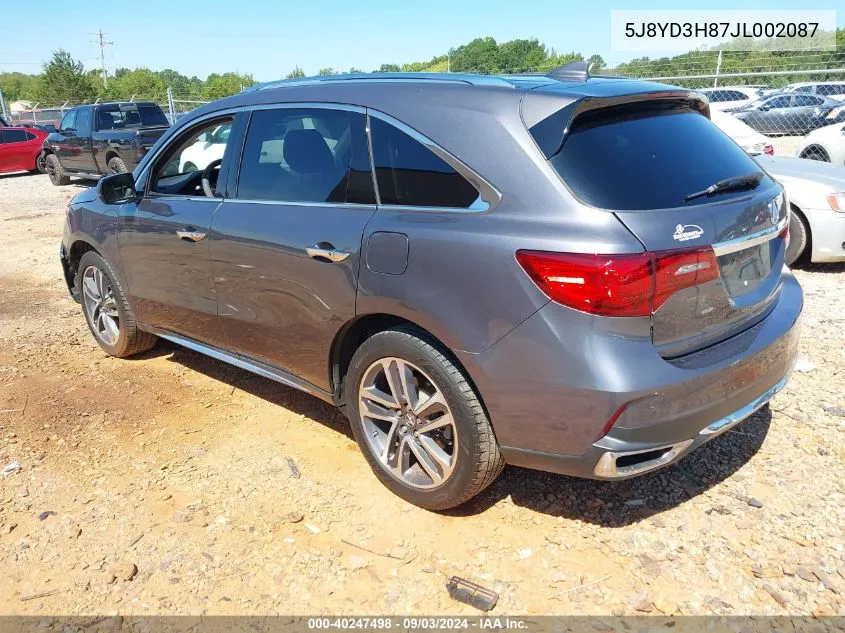 5J8YD3H87JL002087 2018 Acura Mdx Advance Package