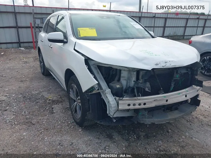 5J8YD3H39JL007375 2018 Acura Mdx