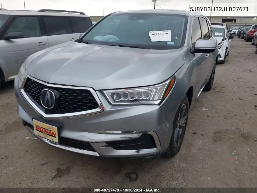 5J8YD3H32JL007671 2018 Acura Mdx