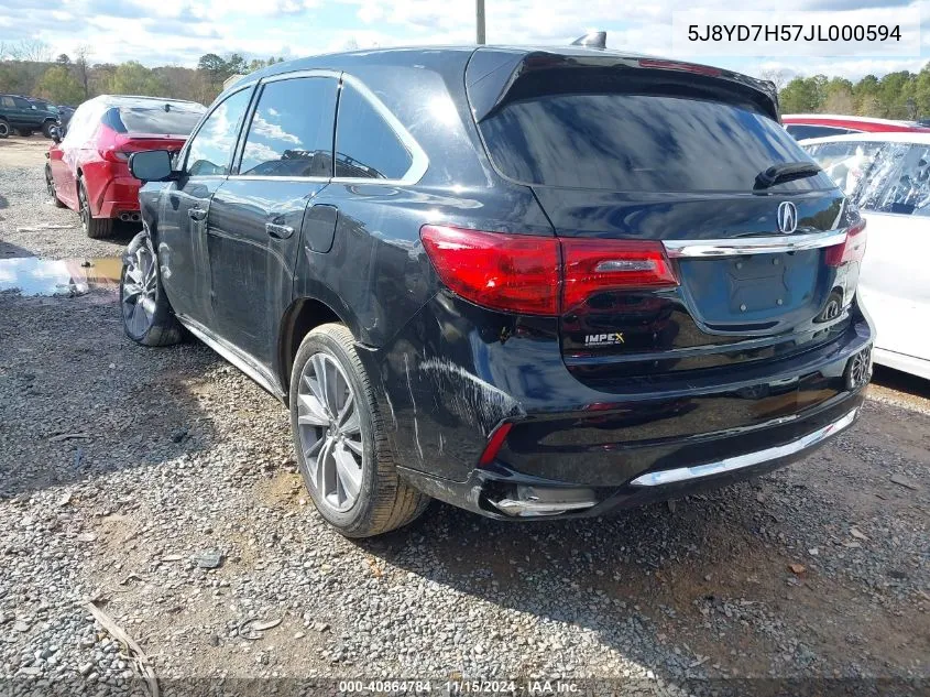 2018 Acura Mdx Sport Hybrid Technology Package VIN: 5J8YD7H57JL000594 Lot: 40864784