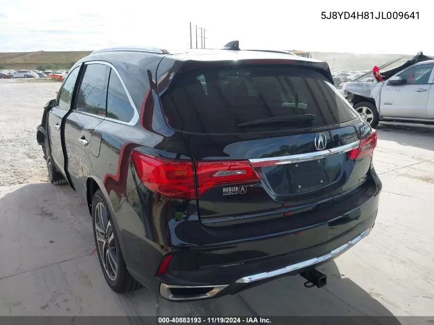 2018 Acura Mdx Advance Package VIN: 5J8YD4H81JL009641 Lot: 40883193