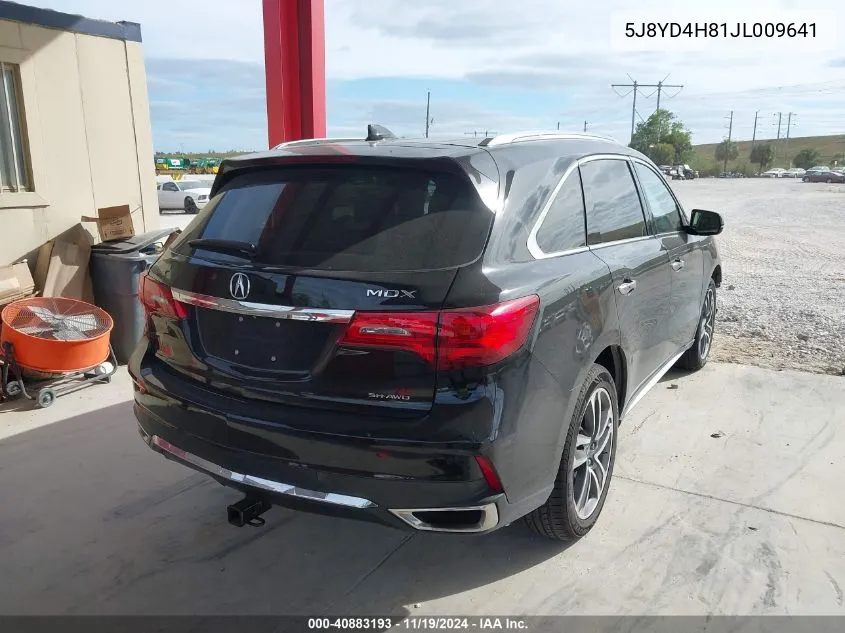 2018 Acura Mdx Advance Package VIN: 5J8YD4H81JL009641 Lot: 40883193