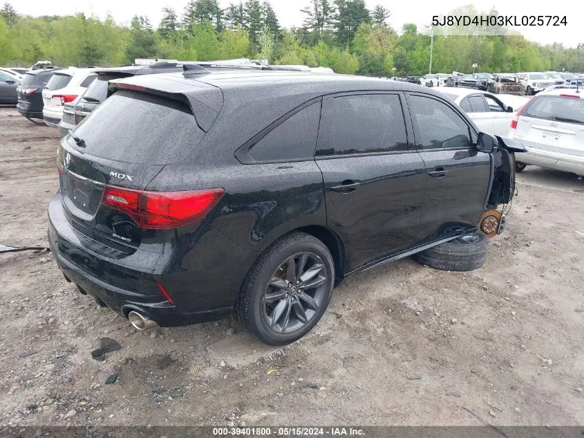 5J8YD4H03KL025724 2019 Acura Mdx Tech A-Spec Pkgs