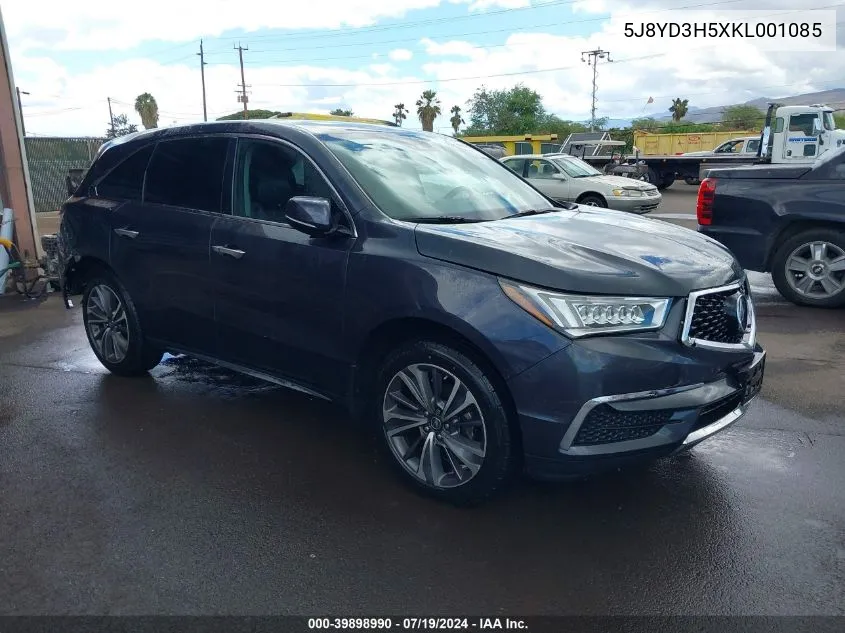 5J8YD3H5XKL001085 2019 Acura Mdx Tech Pkg