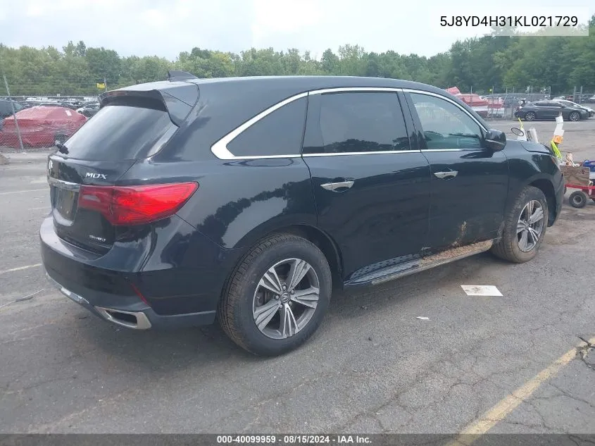 5J8YD4H31KL021729 2019 Acura Mdx Standard