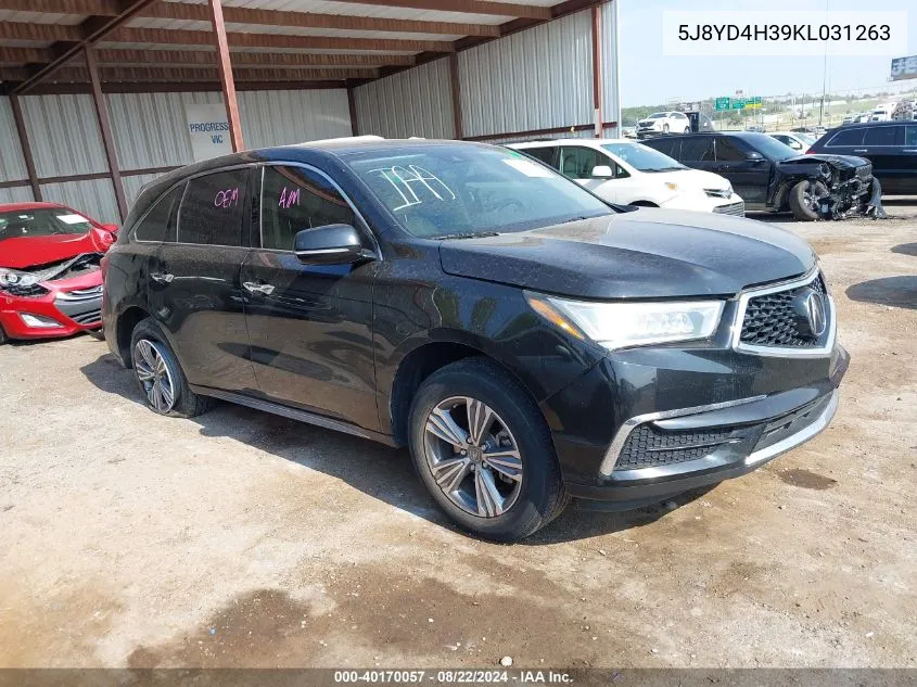 5J8YD4H39KL031263 2019 Acura Mdx Standard