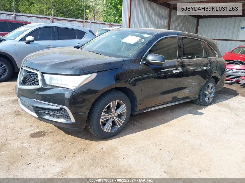 5J8YD4H39KL031263 2019 Acura Mdx Standard