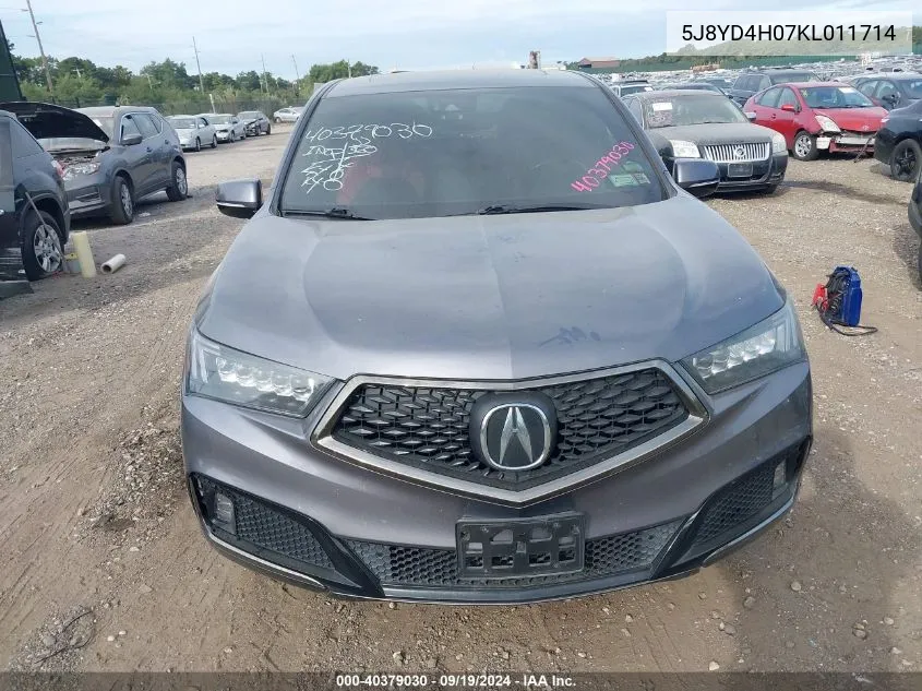 2019 Acura Mdx Tech A-Spec Pkgs VIN: 5J8YD4H07KL011714 Lot: 40379030