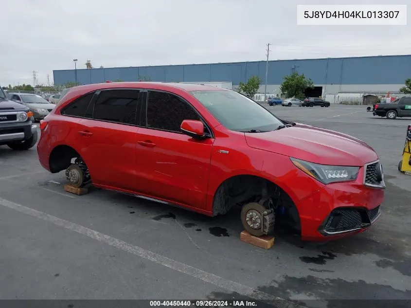 2019 Acura Mdx VIN: 5J8YD4H04KL013307 Lot: 40450440