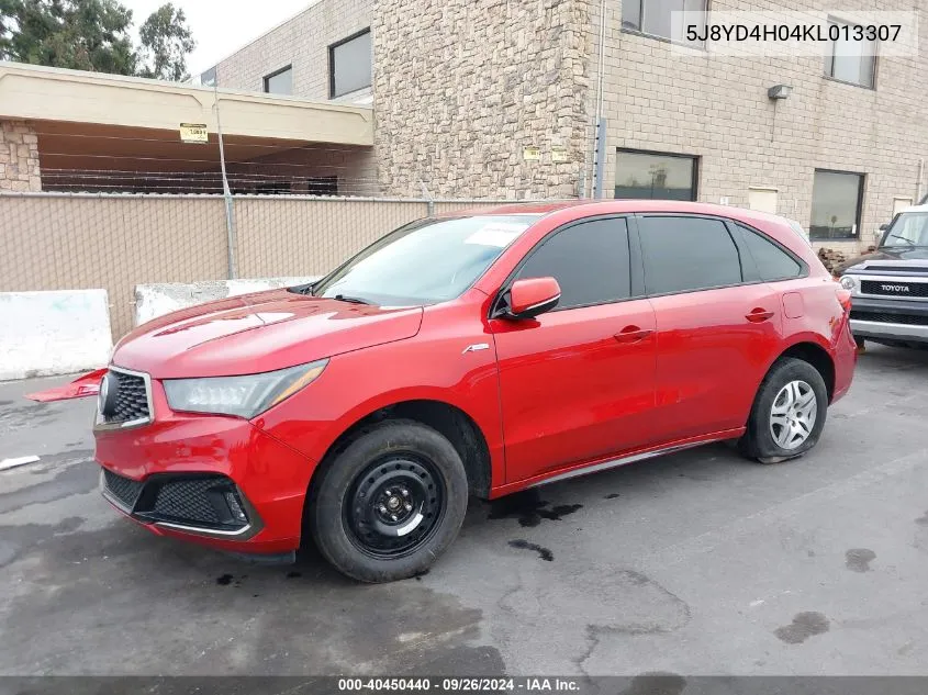 2019 Acura Mdx VIN: 5J8YD4H04KL013307 Lot: 40450440