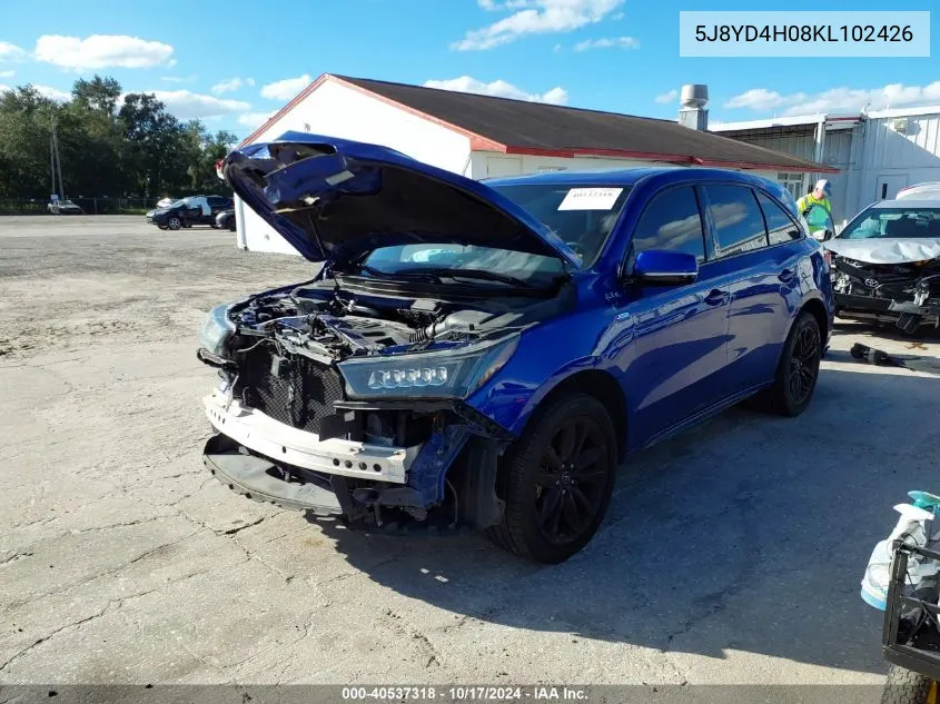 2019 Acura Mdx Tech A-Spec Pkgs VIN: 5J8YD4H08KL102426 Lot: 40537318