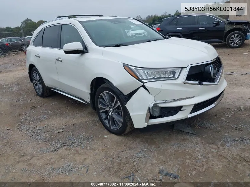 2019 Acura Mdx Tech Pkg VIN: 5J8YD3H56KL001844 Lot: 40777002