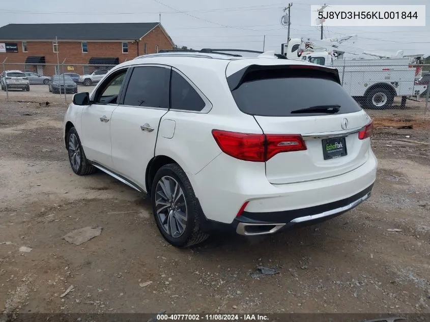 2019 Acura Mdx Tech Pkg VIN: 5J8YD3H56KL001844 Lot: 40777002