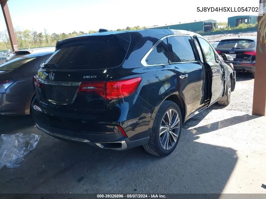 2020 Acura Mdx Technology Package VIN: 5J8YD4H5XLL054702 Lot: 39326896