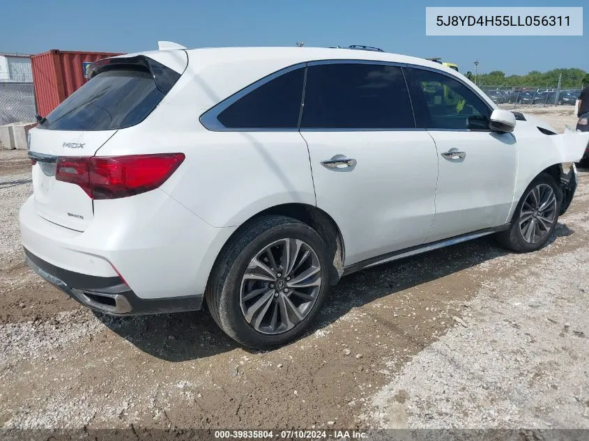 2020 Acura Mdx Technology Package VIN: 5J8YD4H55LL056311 Lot: 39835804