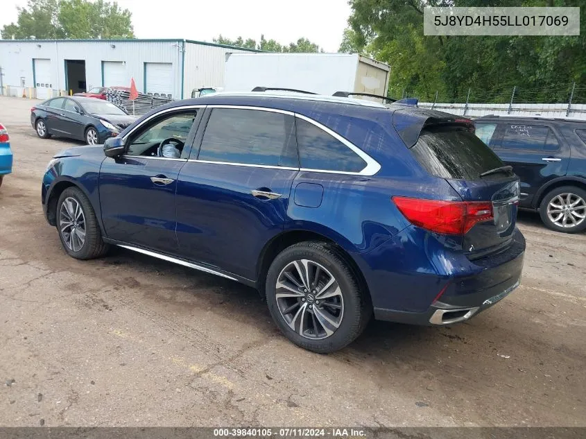 2020 Acura Mdx Technology Package VIN: 5J8YD4H55LL017069 Lot: 39840105