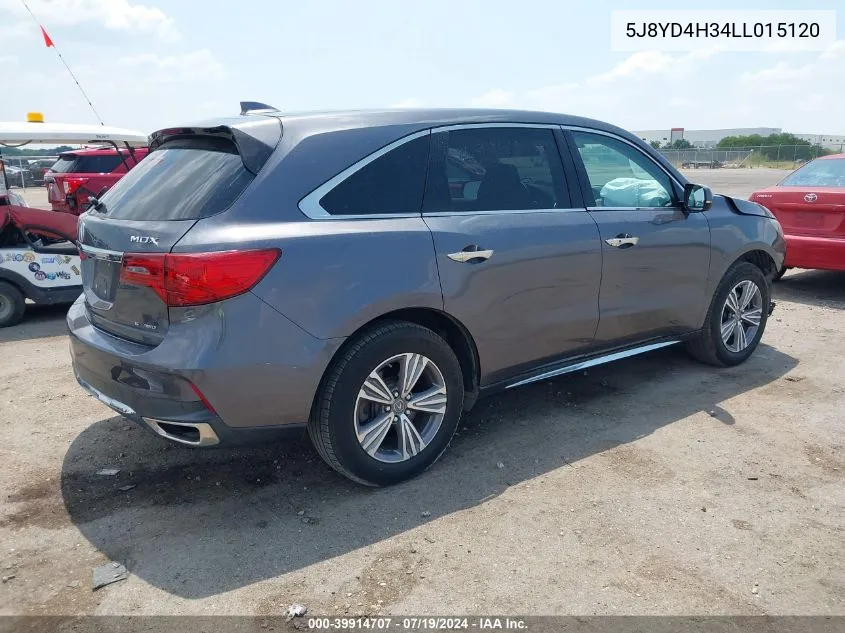 5J8YD4H34LL015120 2020 Acura Mdx Standard