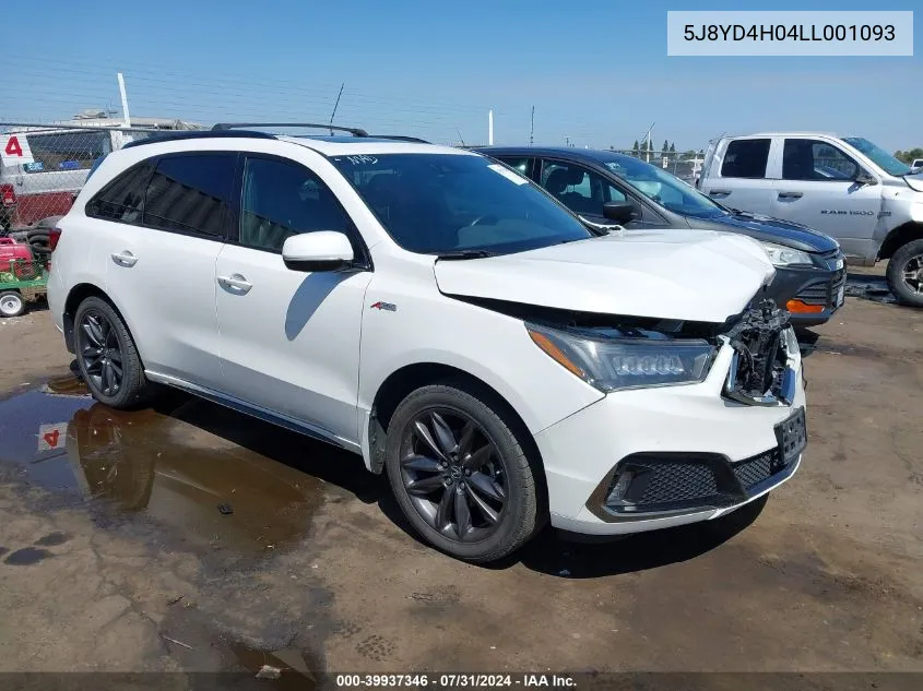 2020 Acura Mdx Technology A-Spec Packages VIN: 5J8YD4H04LL001093 Lot: 39937346