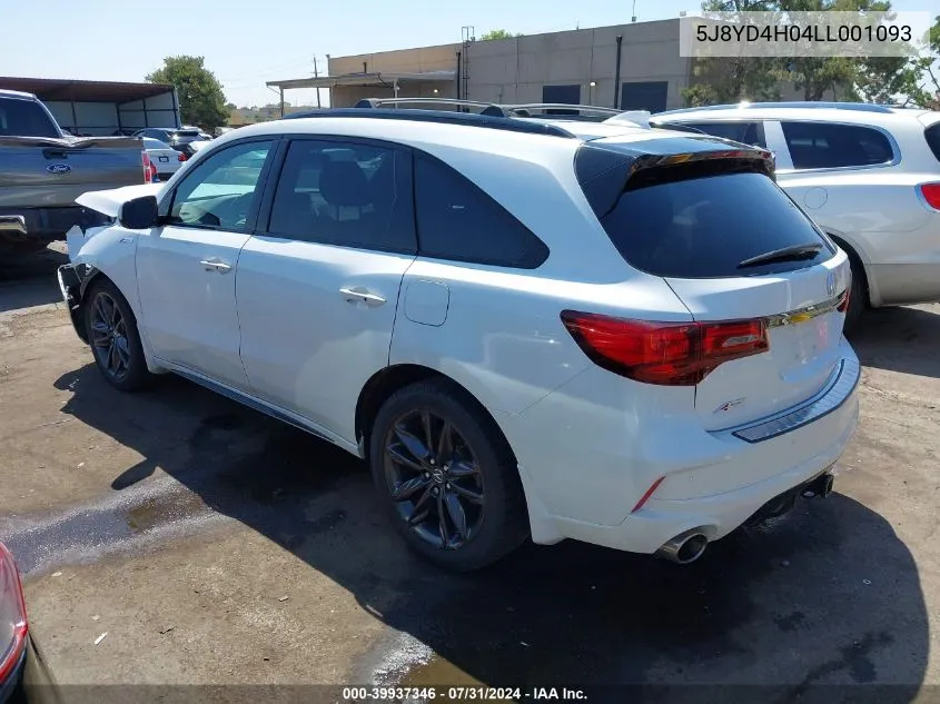 2020 Acura Mdx Technology A-Spec Packages VIN: 5J8YD4H04LL001093 Lot: 39937346