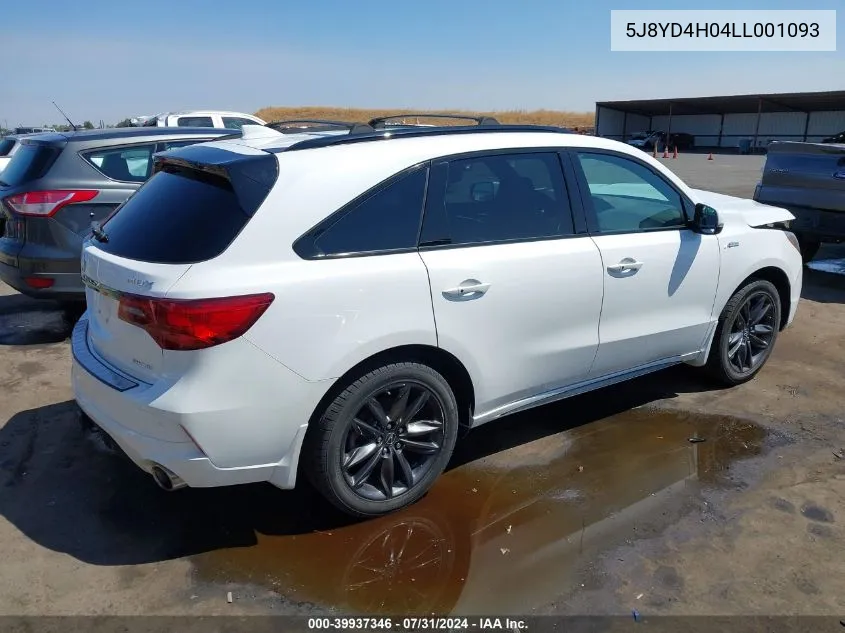 2020 Acura Mdx Technology A-Spec Packages VIN: 5J8YD4H04LL001093 Lot: 39937346