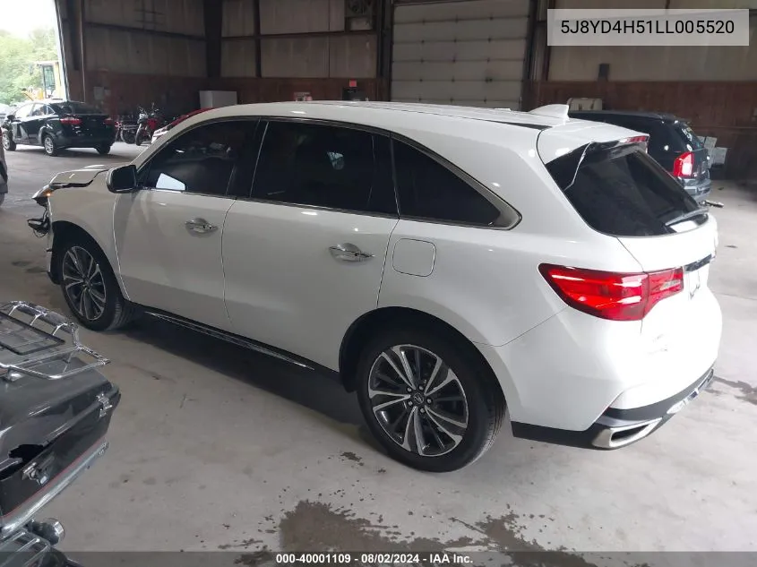 2020 Acura Mdx Technology Pkg VIN: 5J8YD4H51LL005520 Lot: 40001109