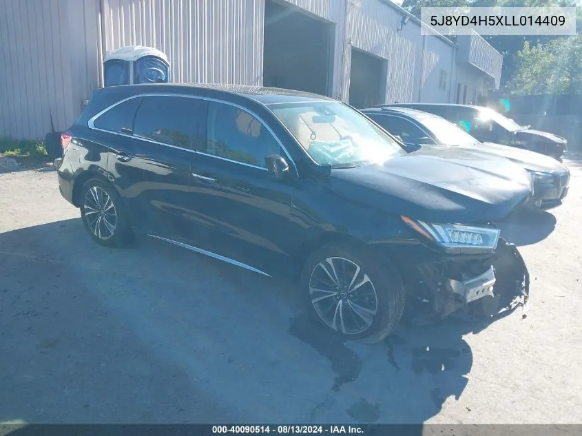 2020 Acura Mdx Technology VIN: 5J8YD4H5XLL014409 Lot: 40090514