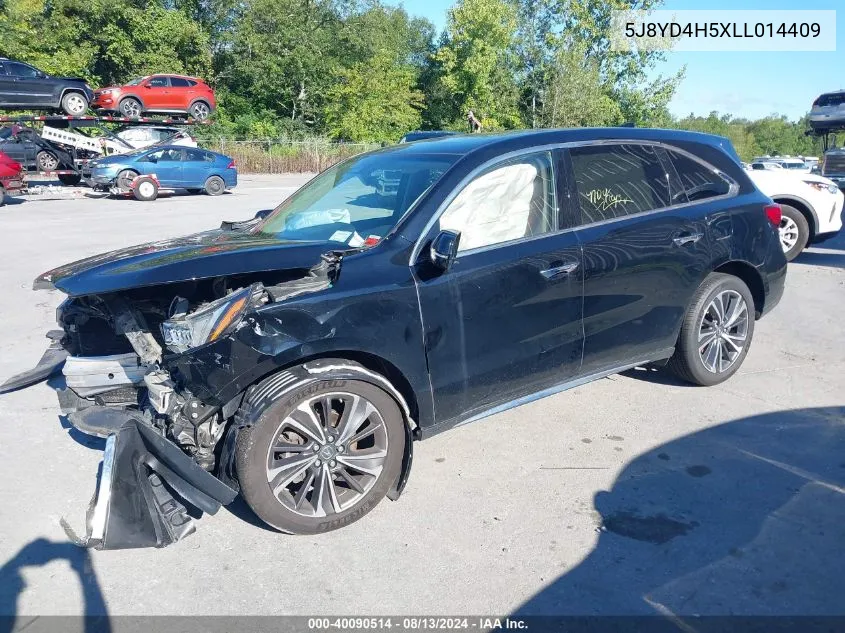 2020 Acura Mdx Technology VIN: 5J8YD4H5XLL014409 Lot: 40090514