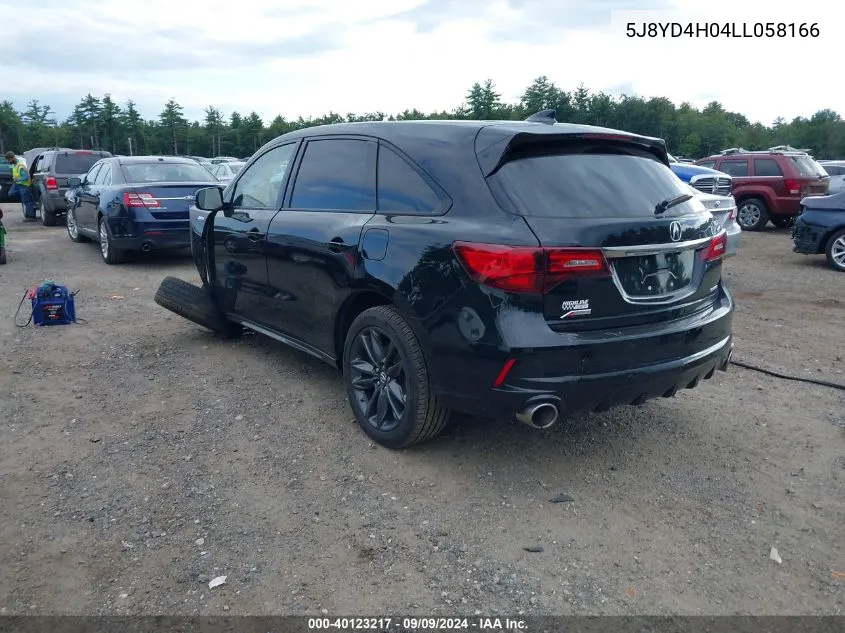 2020 Acura Mdx Technology A-Spec Packages VIN: 5J8YD4H04LL058166 Lot: 40123217