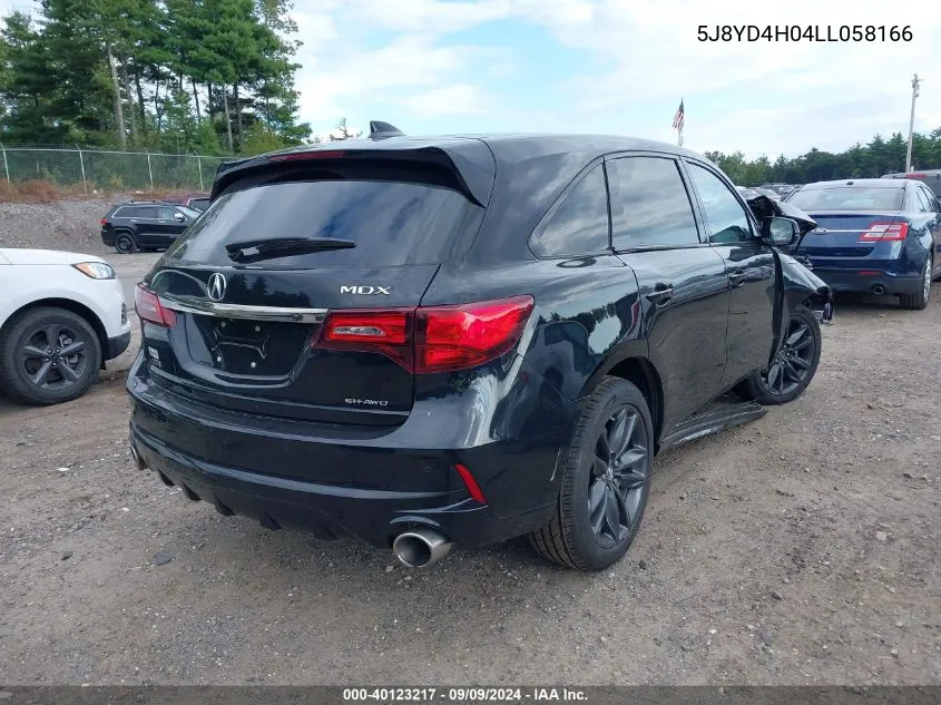 2020 Acura Mdx Technology A-Spec Packages VIN: 5J8YD4H04LL058166 Lot: 40123217