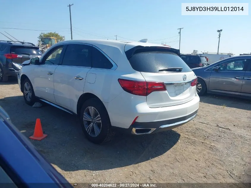 2020 Acura Mdx Standard VIN: 5J8YD3H39LL012014 Lot: 40204622