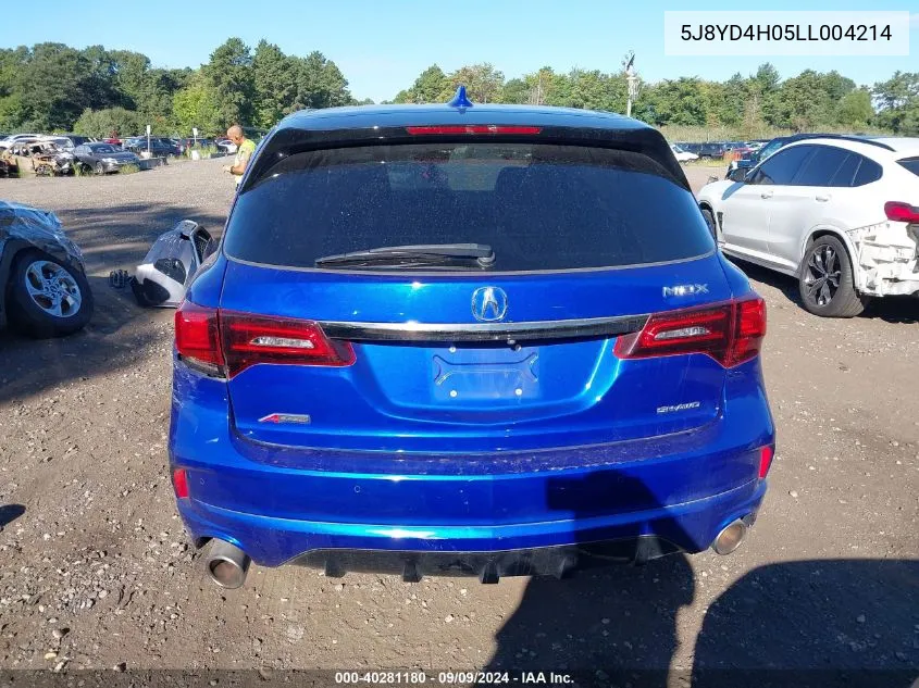 2020 Acura Mdx Technology A-Spec Packages VIN: 5J8YD4H05LL004214 Lot: 40281180