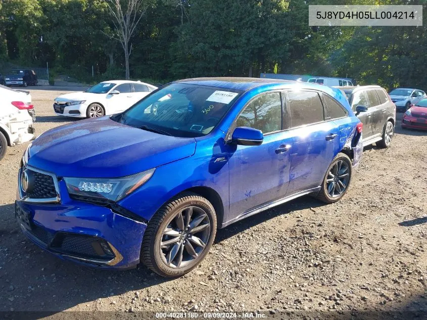 2020 Acura Mdx Technology A-Spec Packages VIN: 5J8YD4H05LL004214 Lot: 40281180