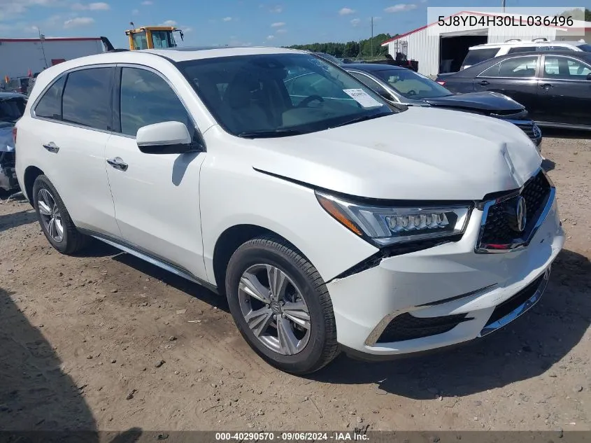 2020 Acura Mdx Standard VIN: 5J8YD4H30LL036496 Lot: 40290570