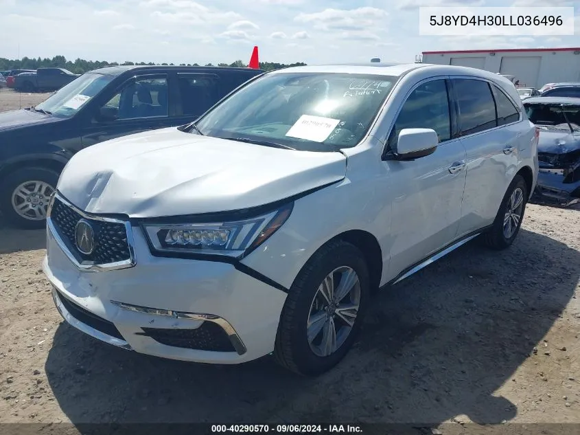 2020 Acura Mdx Standard VIN: 5J8YD4H30LL036496 Lot: 40290570