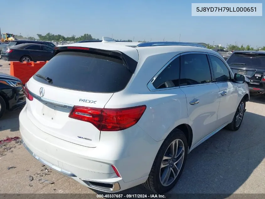 2020 Acura Mdx Sport Hybrid Advance Package VIN: 5J8YD7H79LL000651 Lot: 40337657