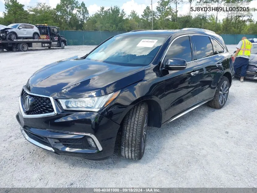 2020 Acura Mdx Advance Package VIN: 5J8YD3H89LL005205 Lot: 40381000