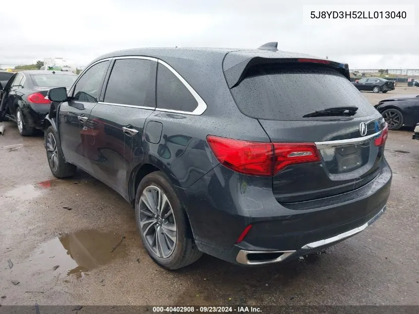 2020 Acura Mdx Technology Package VIN: 5J8YD3H52LL013040 Lot: 40402908