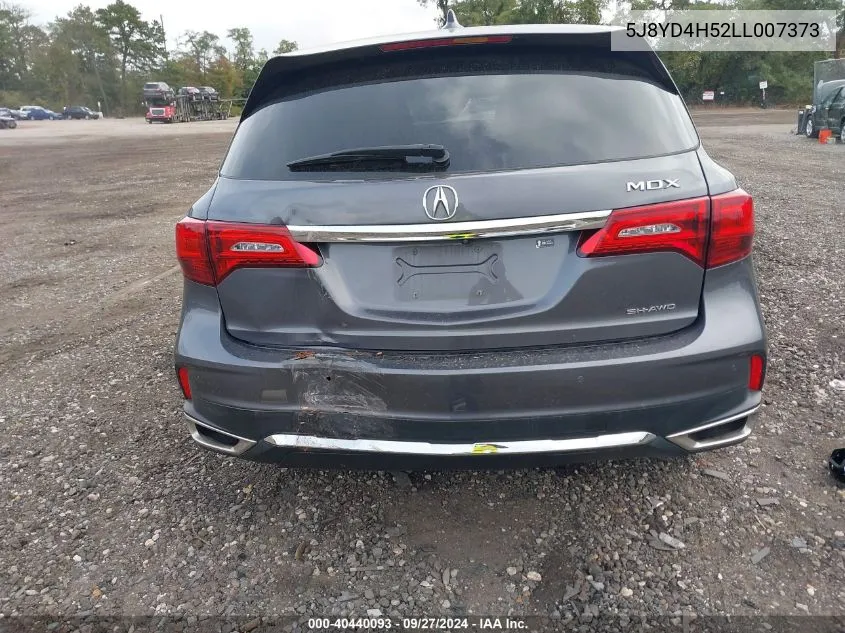 2020 Acura Mdx Technology Package VIN: 5J8YD4H52LL007373 Lot: 40440093