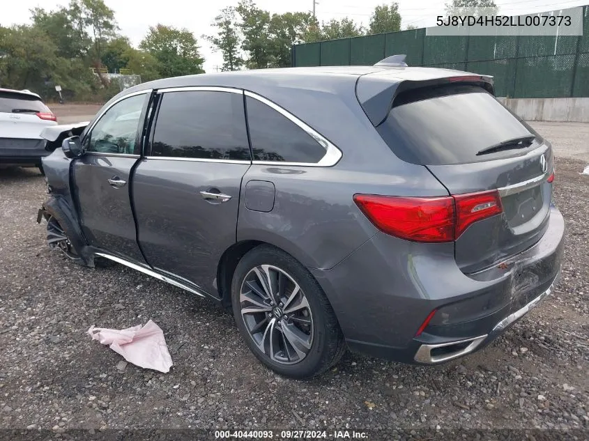 2020 Acura Mdx Technology Package VIN: 5J8YD4H52LL007373 Lot: 40440093