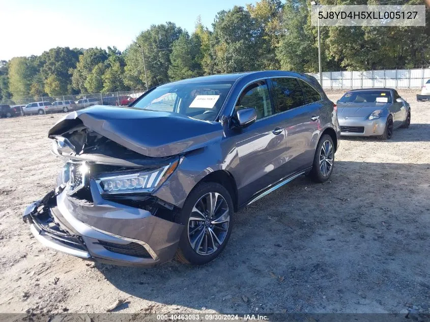 2020 Acura Mdx Technology Package VIN: 5J8YD4H5XLL005127 Lot: 40463083