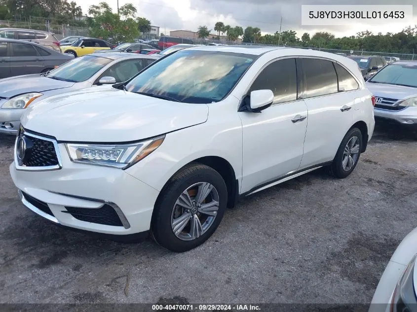 2020 Acura Mdx VIN: 5J8YD3H30LL016453 Lot: 40470071