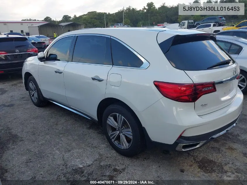 2020 Acura Mdx VIN: 5J8YD3H30LL016453 Lot: 40470071