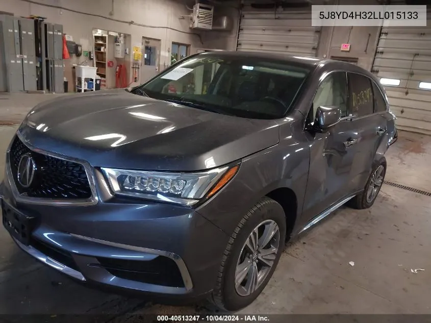 2020 Acura Mdx Standard VIN: 5J8YD4H32LL015133 Lot: 40513247