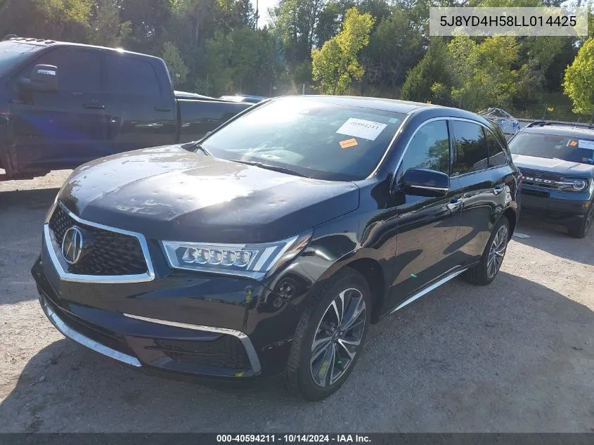 2020 Acura Mdx Technology Package VIN: 5J8YD4H58LL014425 Lot: 40594211