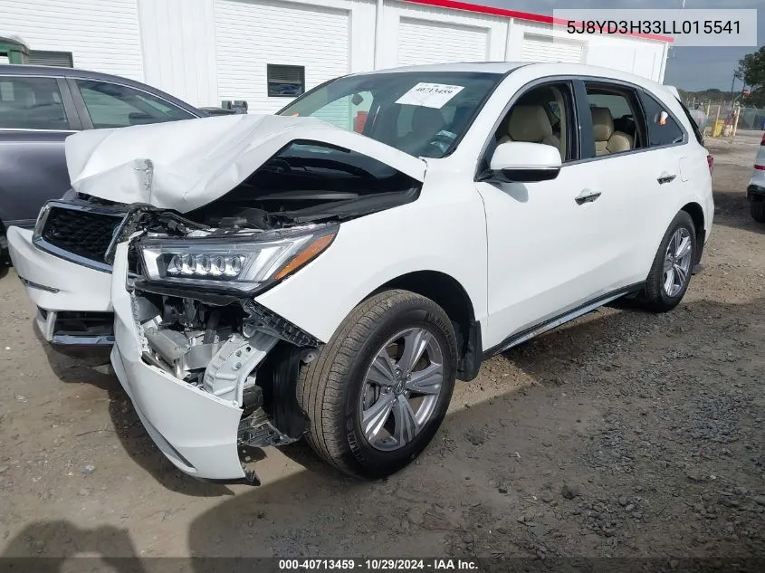 5J8YD3H33LL015541 2020 Acura Mdx Standard