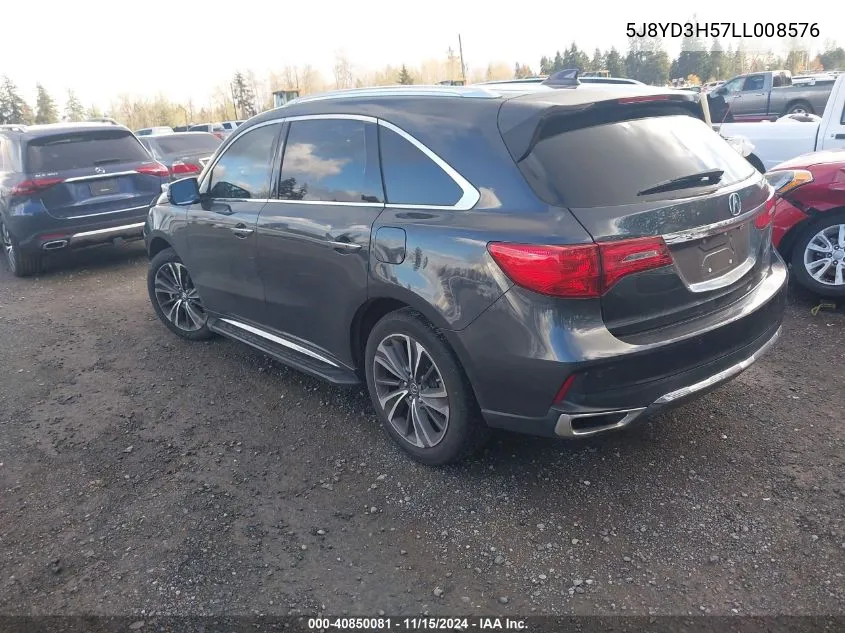 2020 Acura Mdx Technology Package VIN: 5J8YD3H57LL008576 Lot: 40850081