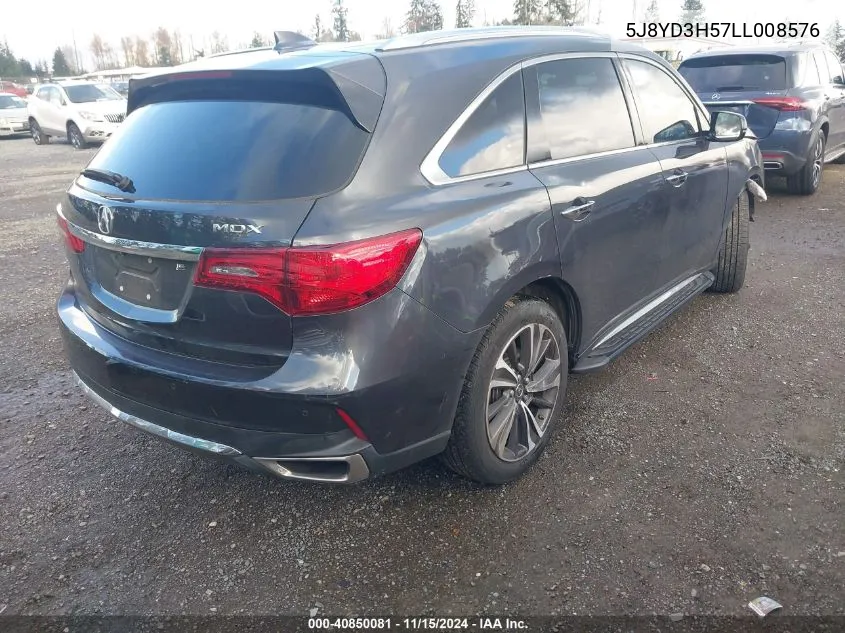 2020 Acura Mdx Technology Package VIN: 5J8YD3H57LL008576 Lot: 40850081