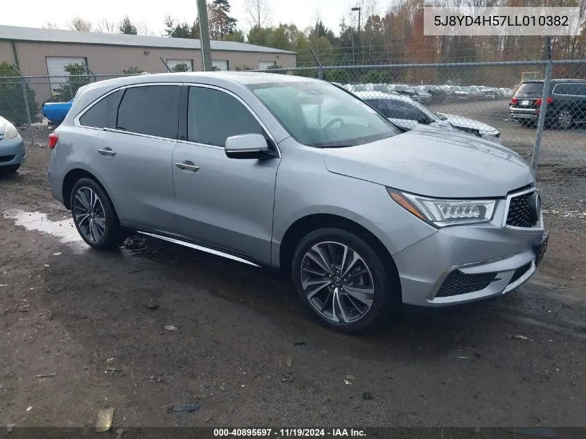 2020 Acura Mdx Technology Package VIN: 5J8YD4H57LL010382 Lot: 40895697