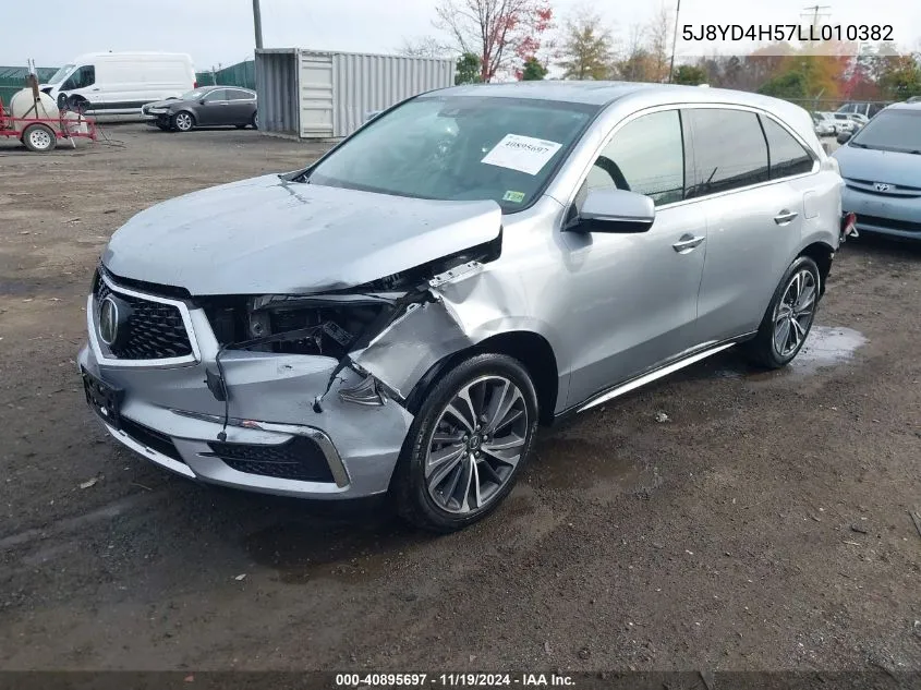 2020 Acura Mdx Technology Package VIN: 5J8YD4H57LL010382 Lot: 40895697