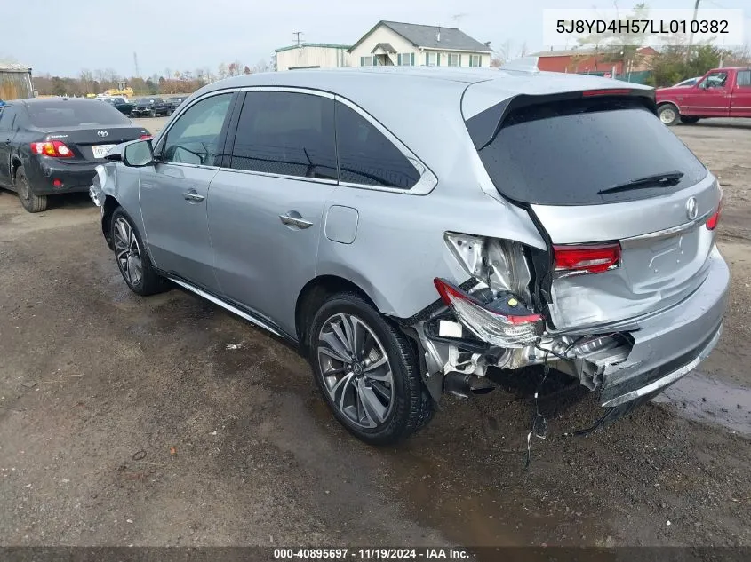 2020 Acura Mdx Technology Package VIN: 5J8YD4H57LL010382 Lot: 40895697